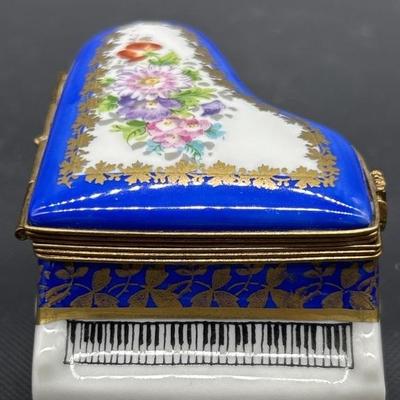 Vintage Limoges Grand Piano Trinket Box