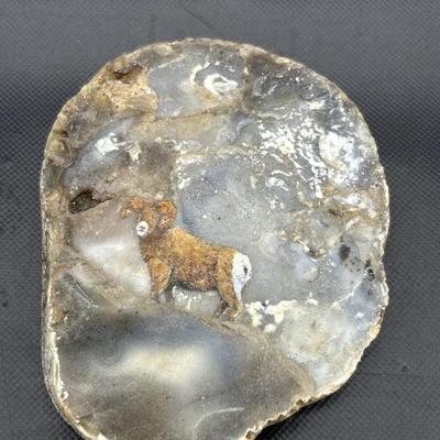 Geode Slab w/ Painted Ram