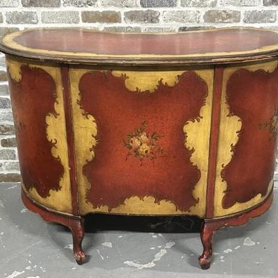 Vintage French Inlaid Mahogany Kidney Desk