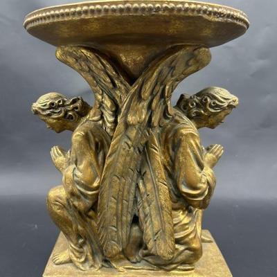 Vintage Gold Tone over Plaster Figural Decor Stand