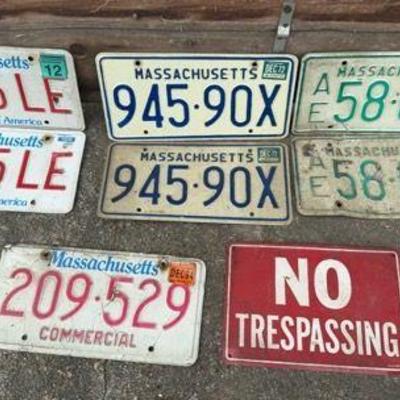 (7) MA License Plates Various Years
