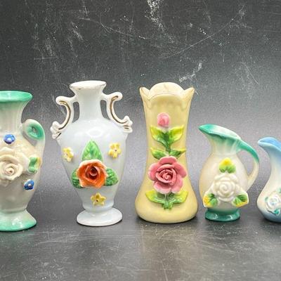 (5) Miniature Vases from Occupied Japan FT 1940's Maruyama
