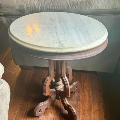 Antique Marble Topped Side Table

