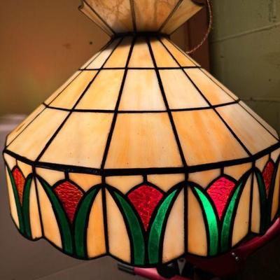 Flower Bud Style Stained Glass Overhead Dome Lamp
