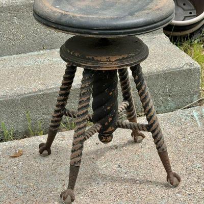Antique Chas Parker Co Barley Twist Piano Stool

