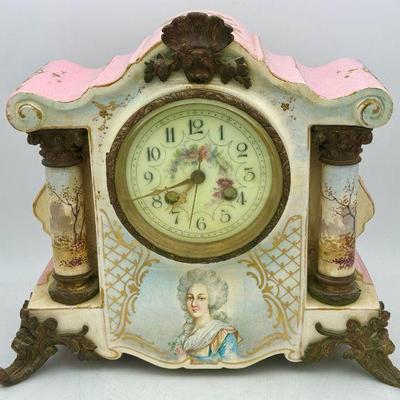 French Porcelain Mantle Clock

