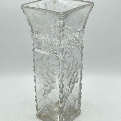 1915 Rare Antique 12” Tuthill Crystal Vase - Imperfect
