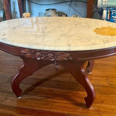 Antique Marble Topped Coffee Table

