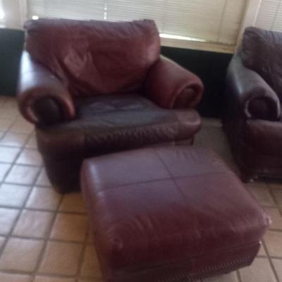 Leather couch chair foot stool 50