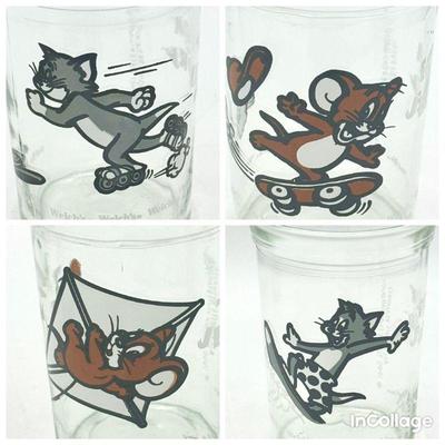  Tom & Jerry Jelly Jar Drinking Glasses