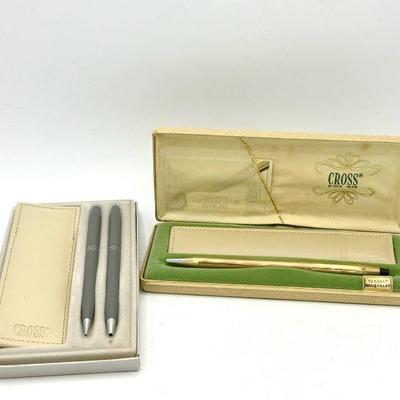 Vintage Cross 10KT Gold Filled Pen, Standard Pen & Mechanical Pencil
