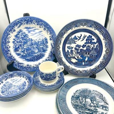 Currier & Ives Dish Lot
