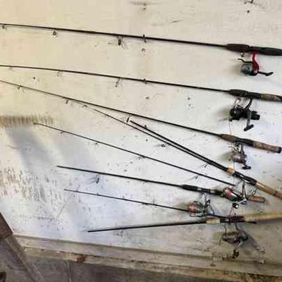 (6) Fishing Poles With Reels
