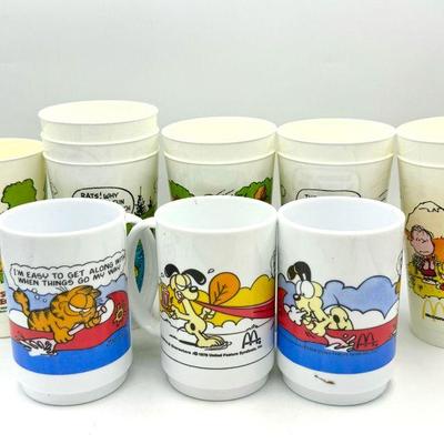 Plastic McDonald’s Vintage Cups Lot Feat. Snoopy & Garfield
