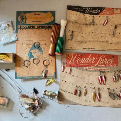 Vintage Fishing Lures & Store Display Stands
