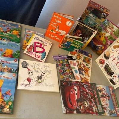 Children Books, Puzzles, and Stickers
Disney's Winnie the Pooh books and stickers. Berenstains books. Cars and Mickey puzzles still...