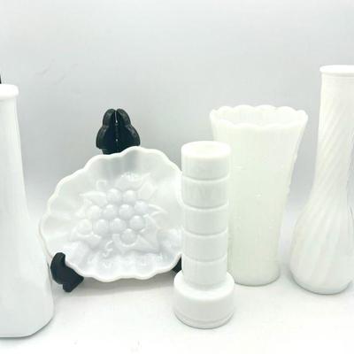 (5) Milk Glass Pieces

