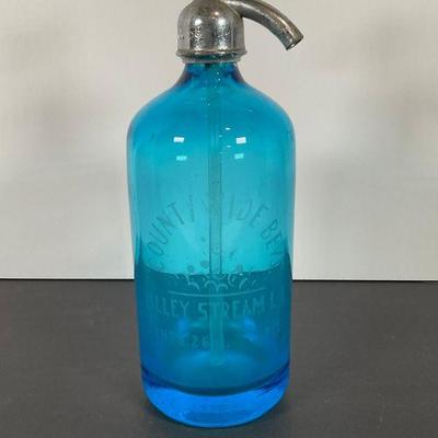 Czech blue Glass Seltzer Bottle