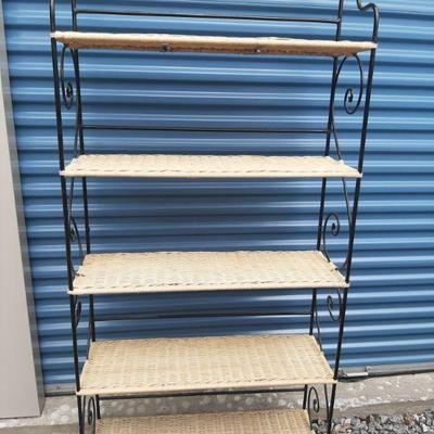 5 shelf bakers rack
$85. Measures 69 inches tall x 33 3/4 inches wide x 12 1/2 inches deep