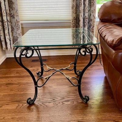 Glass top side table