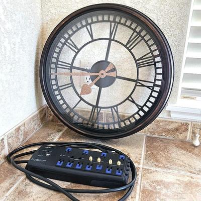 19" Wall Clock and Radio Shack Power Strip