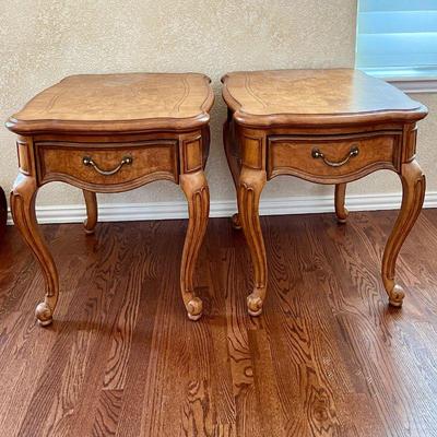 Thomasville Light tone end tables w/ drawers