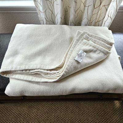 Sferra Bros. Off White Knit Blanket 100% Long Staple Cotton - King Size - Made in Portugal  