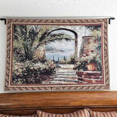 Wall Tapestry Ocean Scene Through Doorway - 52