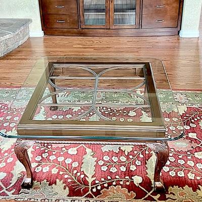 Wood Coffee Table with glass top