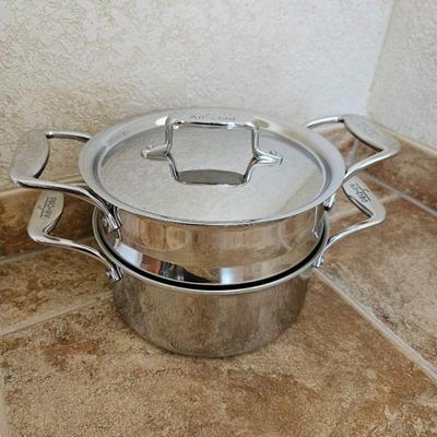 Lot #107-  All-Clad D3 Stainless 3 Qt. Double Boiler with Lid
