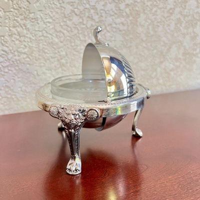 Silver Plate Caviar/Butter domed server