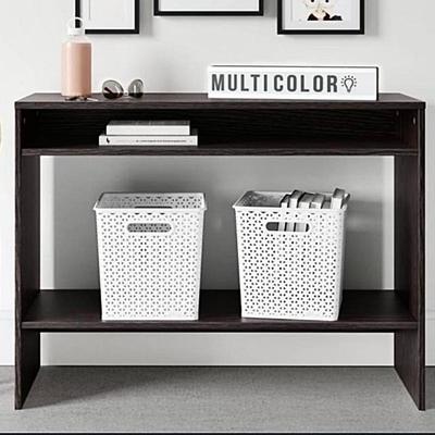 Black Modern Console Table w/ Open Shelves