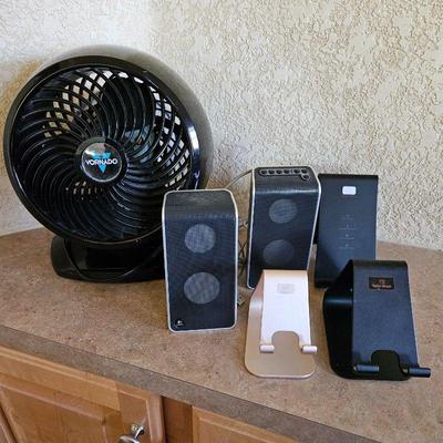Office Essentials Including Powerful 10" Vornado Air Accelerator/Fan & Logitech USB Computer Speakers