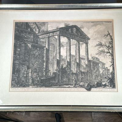 PIRANESI (GIOVANNI BATTISTA) ANTICHITA DI CORA | “Ruins of the supposed Temple of Hercules in the City of Cora” etching. Print on Paper....