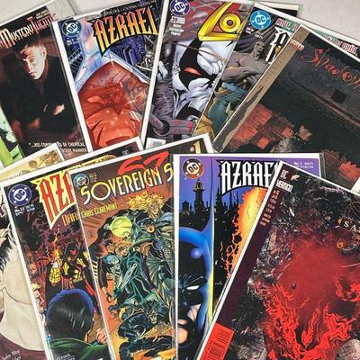 (10PC) LOT OF VINTAGE DC COMIC BOOKS | Featuring Azrael, Lobo, The Books of Magic, Sovereign Seven, Sandman, Shadows Fall & Sandman...