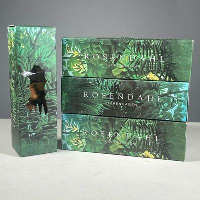 (4PC) ROSENDAHL COPENHAGEN ABE MONKEY | Carved wooden Abe Monkey by Kay Bojesen from Rosendahl Copenhagen all in original box. - l. 3.25...