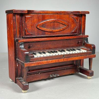MINIATURE PIANO | Handmade Piano has all interior strings on a metal plate, as a piano would have. Just a model, does not play. Signed...
