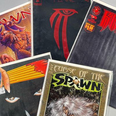 (5PC) MISC. COMIC BOOKS | Including; Curse of The Spawn, Tomoe, Rune, Shaman's Tears, and Dawn.

