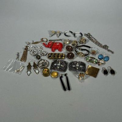 MISC. COSTUME JEWELRY | Includes: earrings, brooches, pendants, necklaces, rings, buttons, pins and more.

