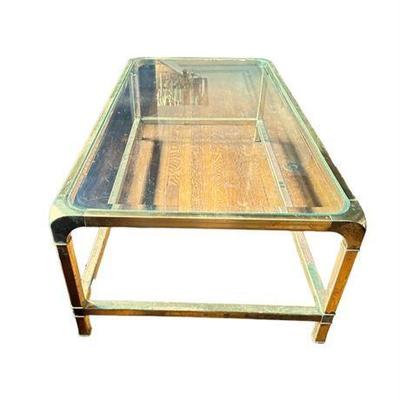 Lot 119  
Vintage Brass and Glass Coffee Table