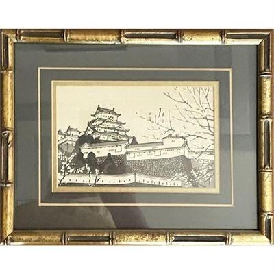 Lot 055-1   
Miya (Nagoya Castle) Wood Block Print, Unsigned