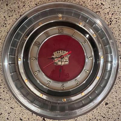 Cadillac hubcap clock