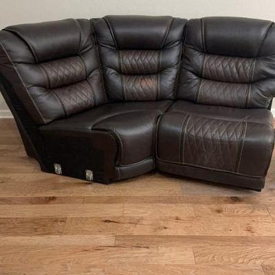 leather center piece of an sectional sofa 