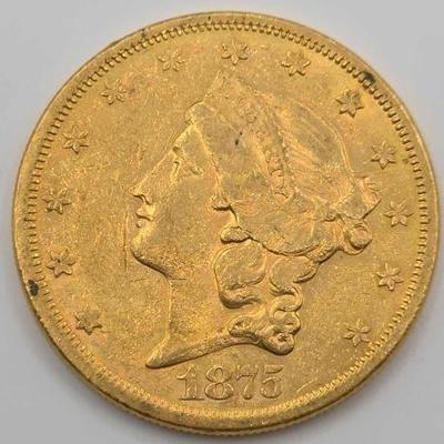 #686 • 1875 $20 Liberty Head Double Eagle Gold Coin, 1oz
