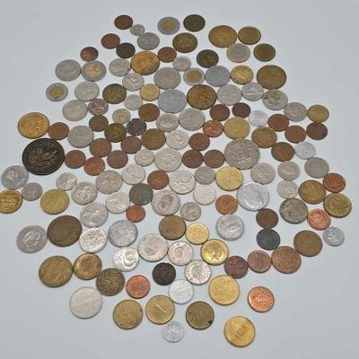 #1708 • (120) Foreign Currency Coins and Tokens
