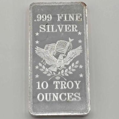 #707 • 10 Troy Ounces .999 Fine Silver APM Bar

