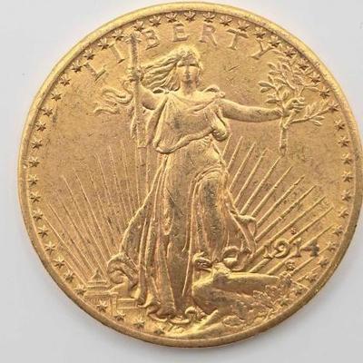 #683 • 1914 $20 Saint Gaudens Double Eagle Gold Coin, 1oz
