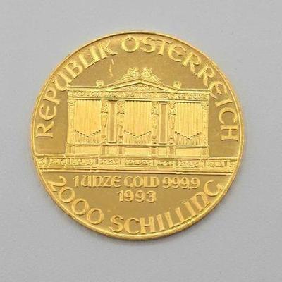 #603 • (1993) 2000 Schilling Vienna Philharmonic .999 Fine Gold Coin
