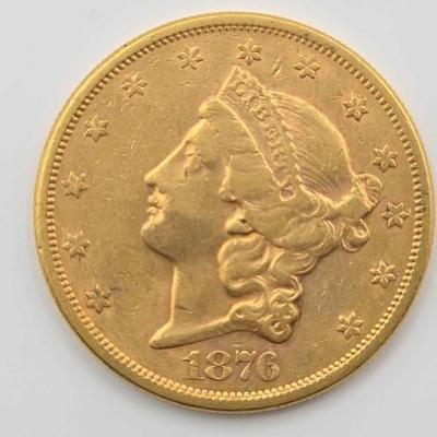 #688 • 1876 $20 Liberty Head Double Eagle Gold Coin, 1oz
