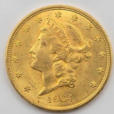 #702 • 1904 $20 Liberty Head Double Eagle Gold Coin, 1oz
